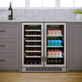 Edgestar 30-Inch Wide 28 Bottle Built In Dual Zone Beverage Center With 86 Can Capacity