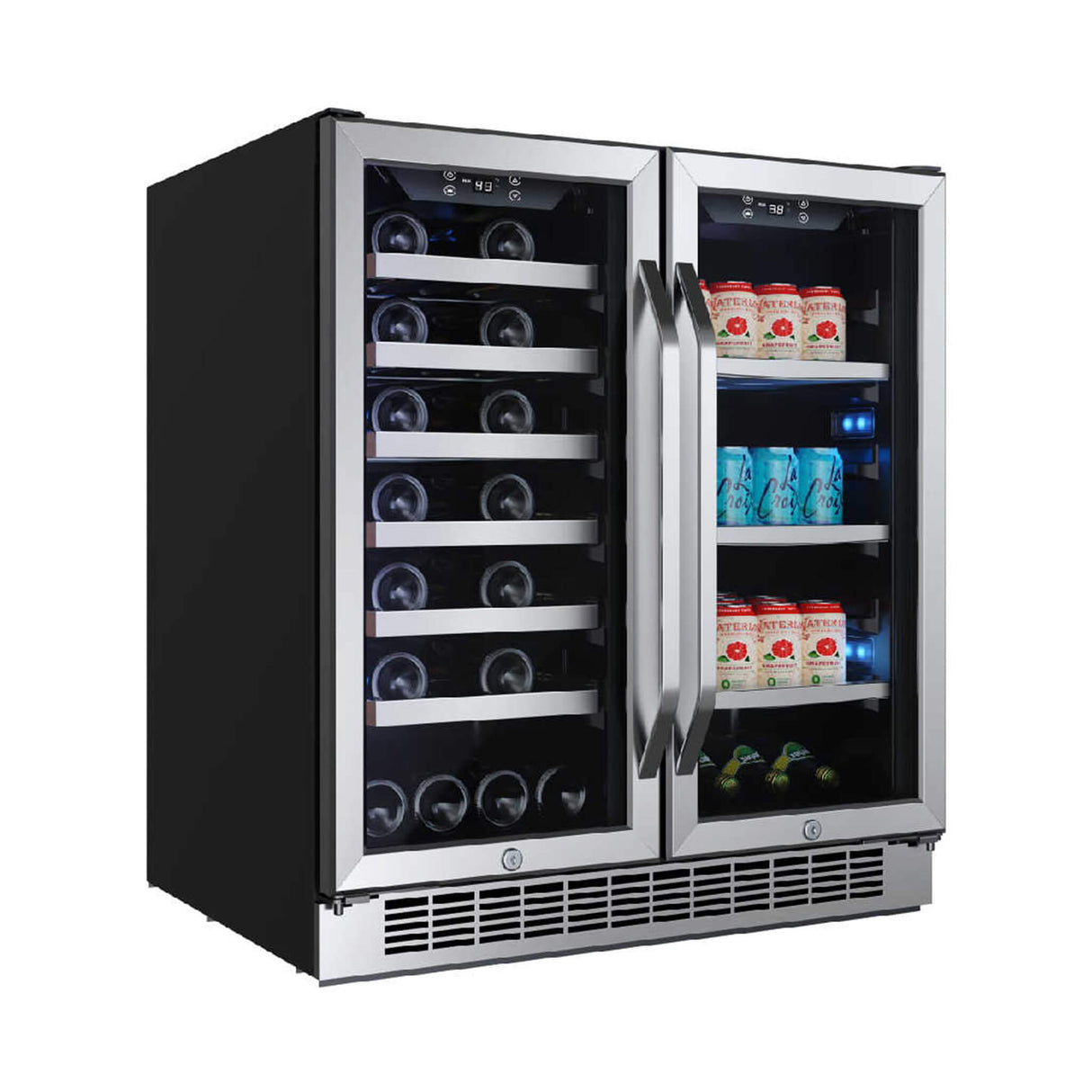 Edgestar 30-Inch Wide 28 Bottle Built In Dual Zone Beverage Center With 86 Can Capacity