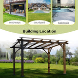 [10X12FT] Alora Premium Outdoor Brown Cedar Wood Pergola For Spacious Patios (SAK45639)