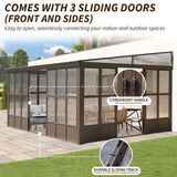 [12X16FT] Alora Horizon Extra-Large Heavy-Duty All-Season Sunroom With Sliding Doors And Polycarbonate Windows (SAK98357)