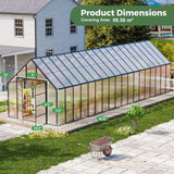 [10X36FT] Extra-Large Heavy-Duty Outdoor Walk-In Greenhouse With Adjustable Roof Vents, 4MM (SAK26174)