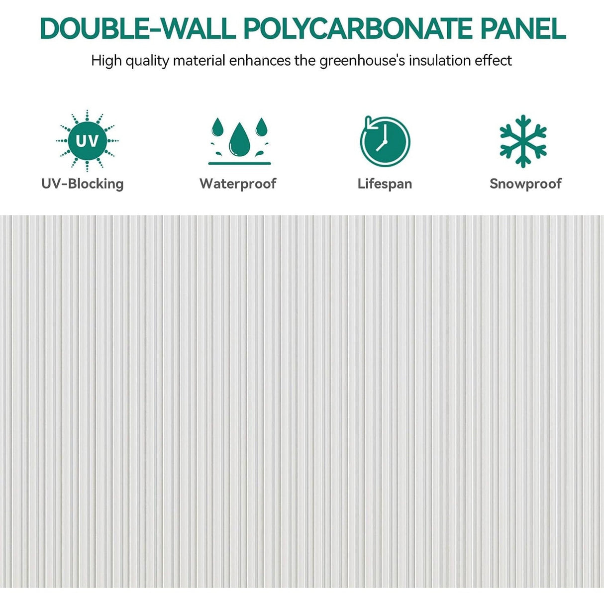 [10X12FT] Extra-Large Heavy-Duty Polycarbonate Aluminum Greenhouse With Sliding Doors And Vents (SAK74183)