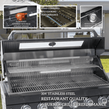Black 128-Inch Double Stainless Steel Gas Outdoor Kitchen