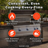 Fire Magic Aurora Multi-User Built-In Grill With Analog Thermometer & Rotisserie Kit, 36" [A790I-8EAN/P]