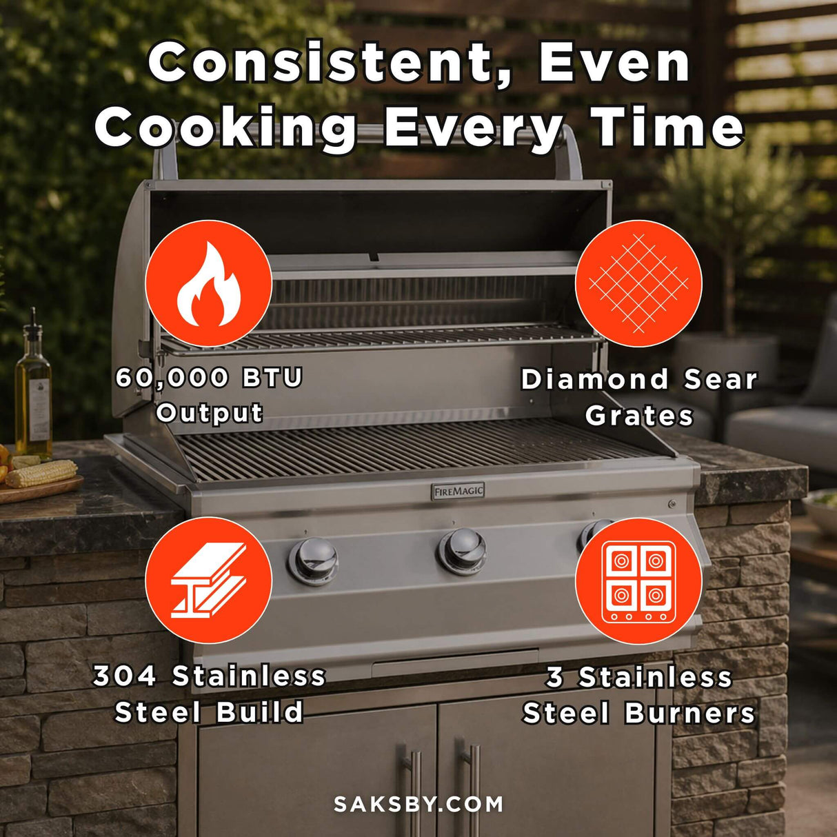 Fire Magic Choice Multi-User Built-In Grill With Analog Thermometer, 30" [CM540I-RT1N/P]