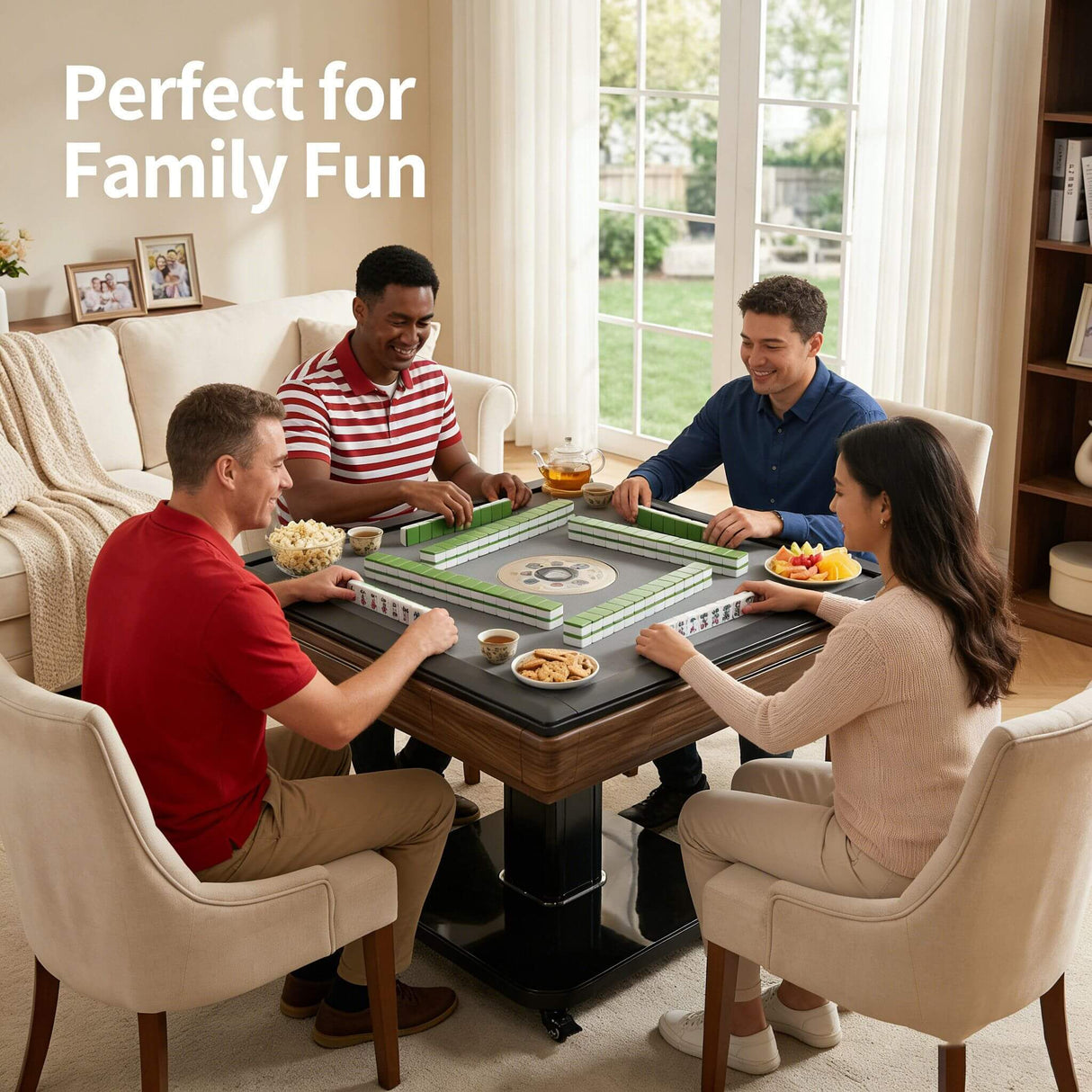 Foldable Automatic Mahjong Table With Wheels And Hard Cover (SAK63158)