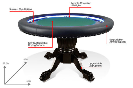 Ginza Poker Table - Black