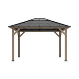[08X10] Alora Heavy-Duty Fir Wood Hardtop Gazebo With Galvanized Steel Roof And Ceiling Hooks (SAK29467)