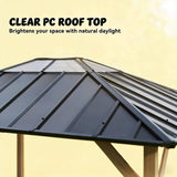 [08X10] Alora Heavy-Duty Fir Wood Hardtop Gazebo With Galvanized Steel Roof And Ceiling Hooks (SAK29467)