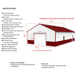 [31X51FT] Alora Heavy-Duty Outdoor Steel Garage Barn Storage Shed (SAK83146)