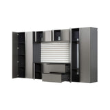 Alora Heavy-Duty Wall-Mounted Metallic Gray Garage Cabinet Set With Soft Closing Doors And Drawers (SAK24368)