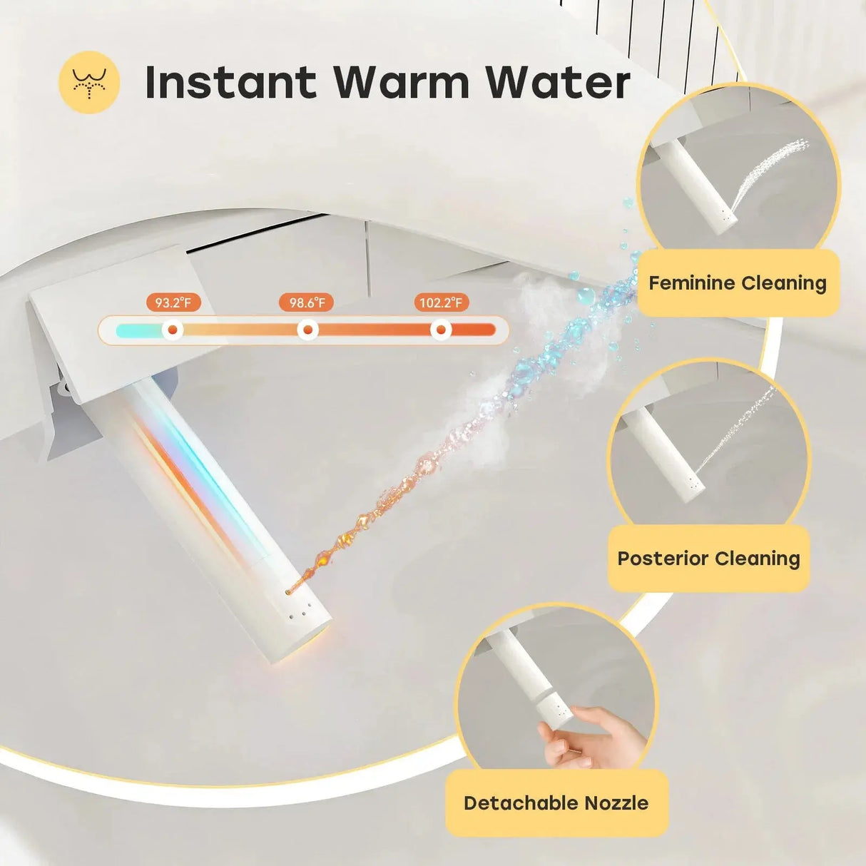 HOROW Bidet Toilet Seat With Heated Seat Dryer bidet Model B0503