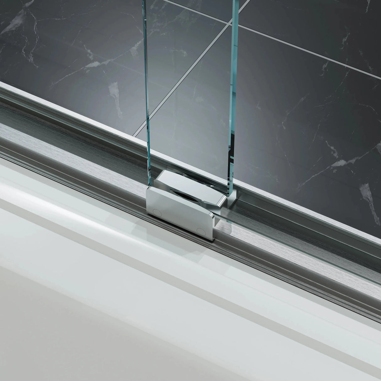 60 Inch Brushed Nickel Bathtub Glass Door – 1/4" Tempered Glass, Model BE6060-BN