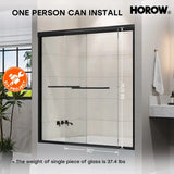 60 Inch Matte Black Bathtub Shower Door – BE6060-MB with Anti-Jumping Glass