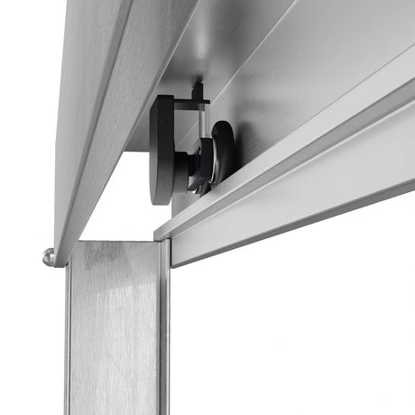 Brushed Nickel Double Sliding Shower Door with Wet-Dry Separation Model HR4872-BN