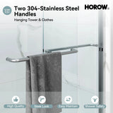 Brushed Nickel Double Sliding Shower Door with Wet-Dry Separation Model HR4872-BN