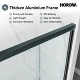 Matte Black Double Sliding Shower Door – Model HR4872-MB, 1/4" Thick Glass