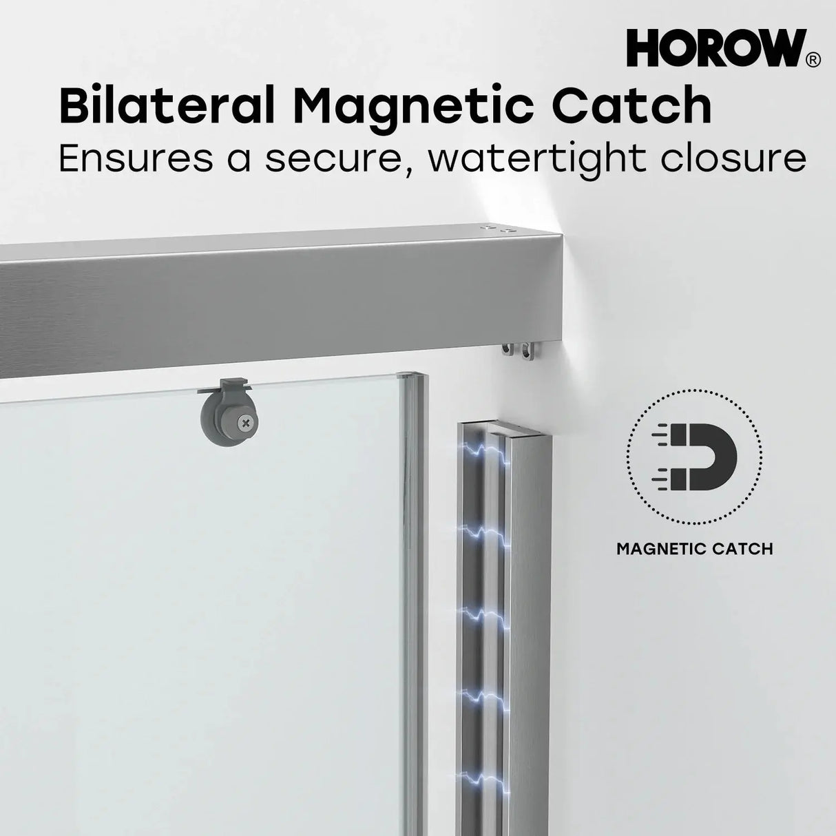 HOROW Brushed Nickel Shower Door with Ultra Narrow Model K2-BN