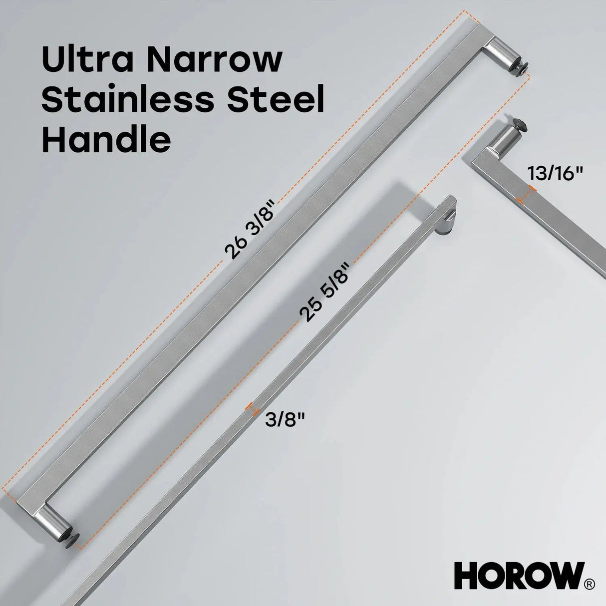 HOROW Brushed Nickel Shower Door with Ultra Narrow Model K2-BN