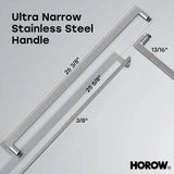 HOROW Brushed Nickel Shower Door with Ultra Narrow Model K2-BN