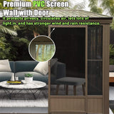 [12X14FT] Alora Haven Large Outdoor All-Season Wall-Mounted Sunroom With Galvanized Steel Roof & Moveable PVC Screen (SAK46475)
