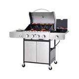 Large Outdoor 42K BTU BBQ Stainless Steel Propane Gas Grill With 4 Burners