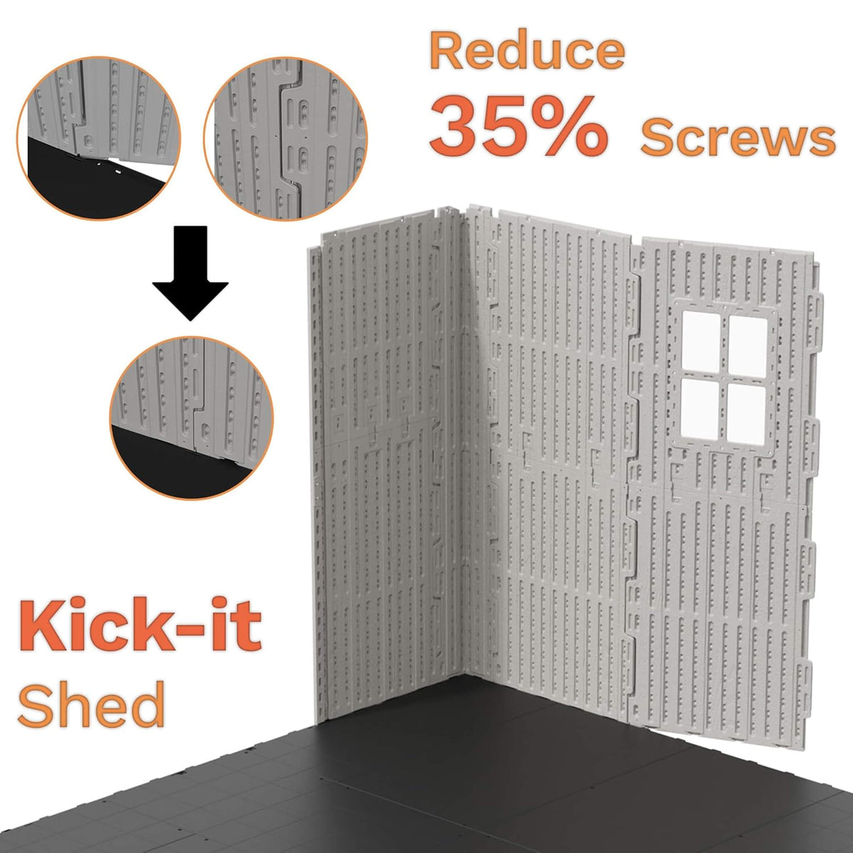 Alora Large Resin Outdoor Storage Shed With Floor, Windows, And Lockable Door