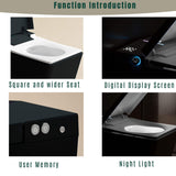 Nuvia Luxury Black Square Smart Toilet With Bidet, Remote, And Heated Seat (SAK45183)