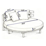 Alora Luxury Outdoor Acacia Wood Round Daybed With Cushions And Pillows (SAK40613)