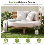 Alora Luxury Outdoor Acacia Wood Round Daybed With Cushions And Pillows (SAK40613)