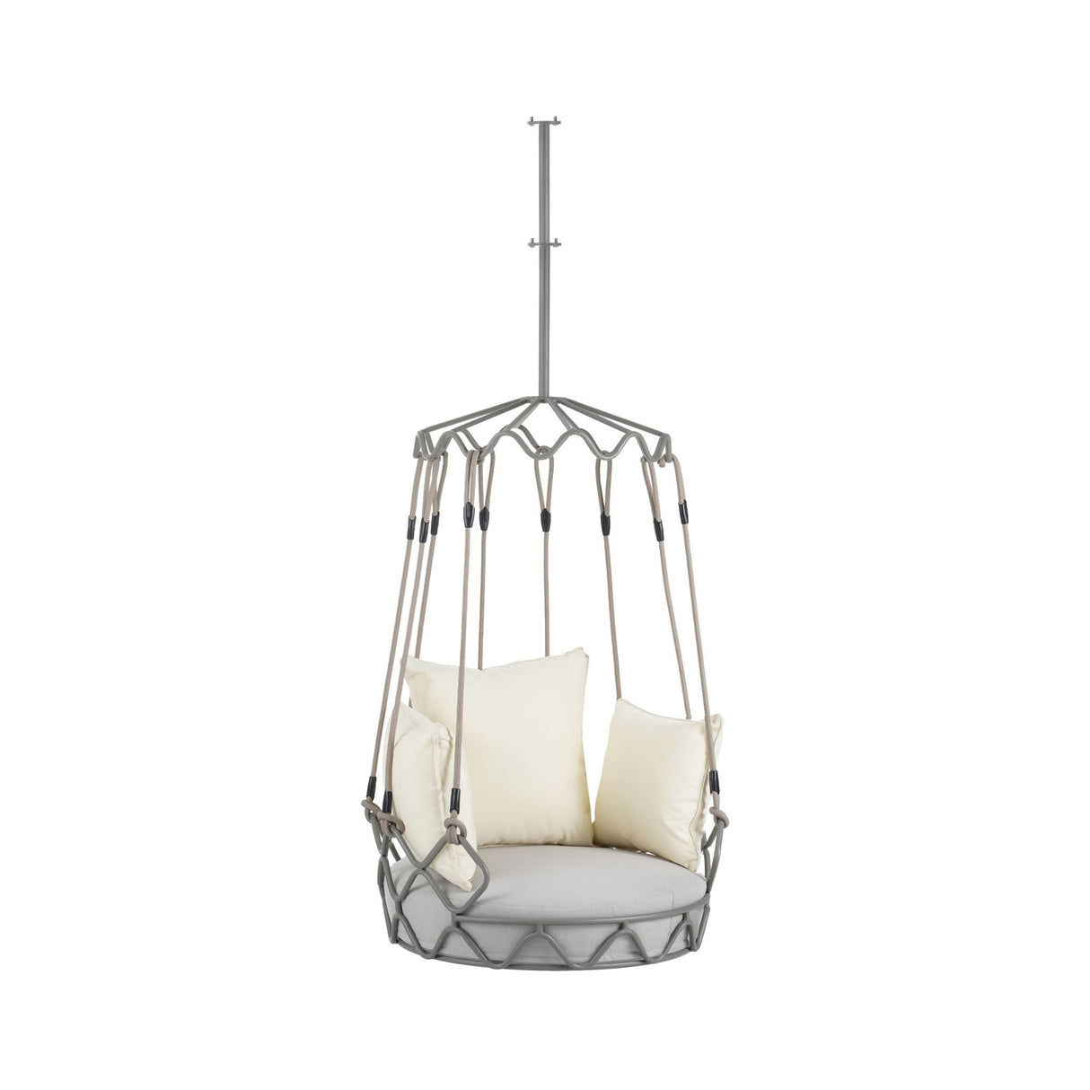 Alora Luxury Outdoor Hanging Basket Porch Swing Chair With UV Resistant Cushions (SAK95678)