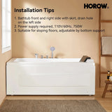 59 Inch Whirlpool Bathtub with Light and Shower Head Model M59-L