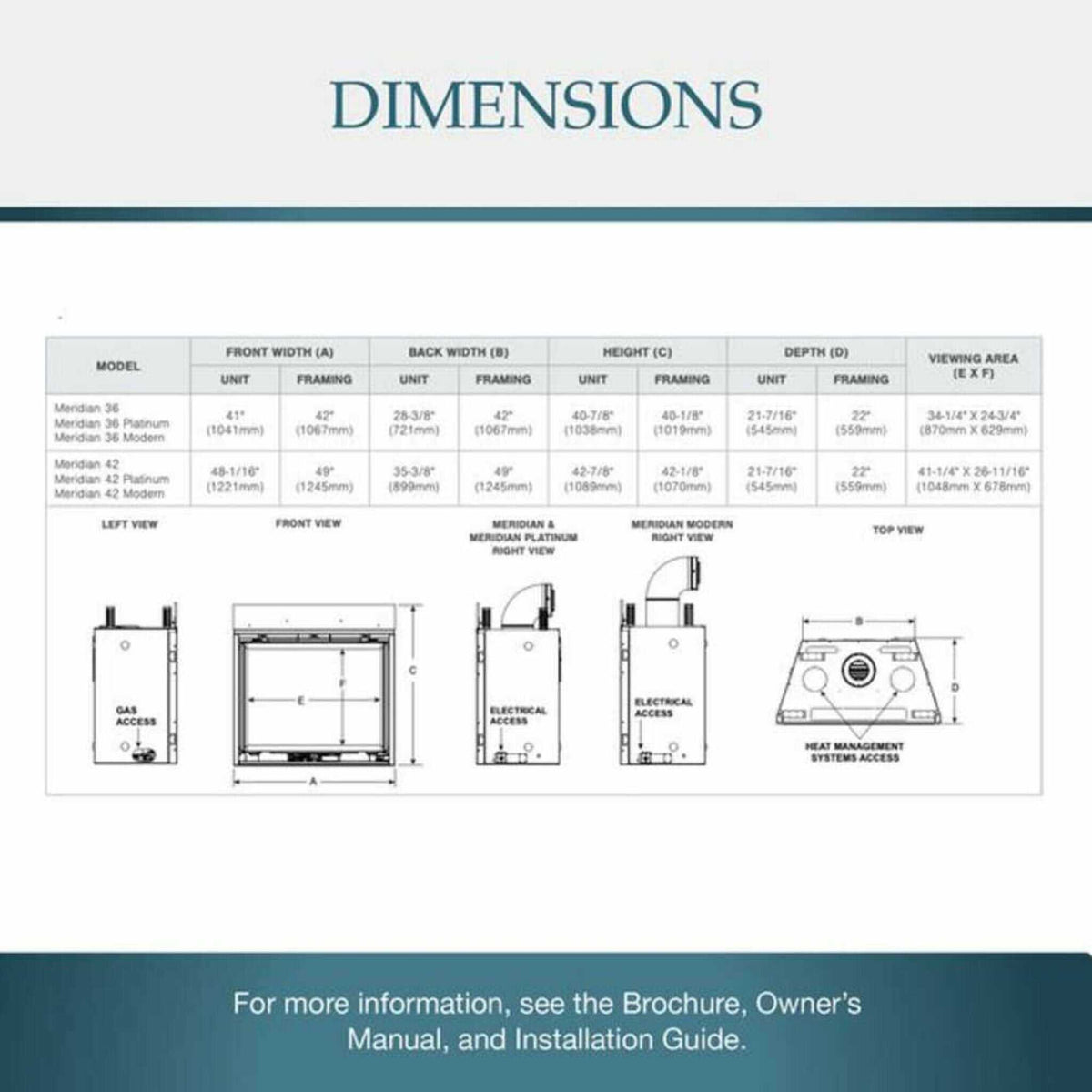 Majestic Meridian 42-Inch Platinum Natural Gas Fireplace [MER42PN]