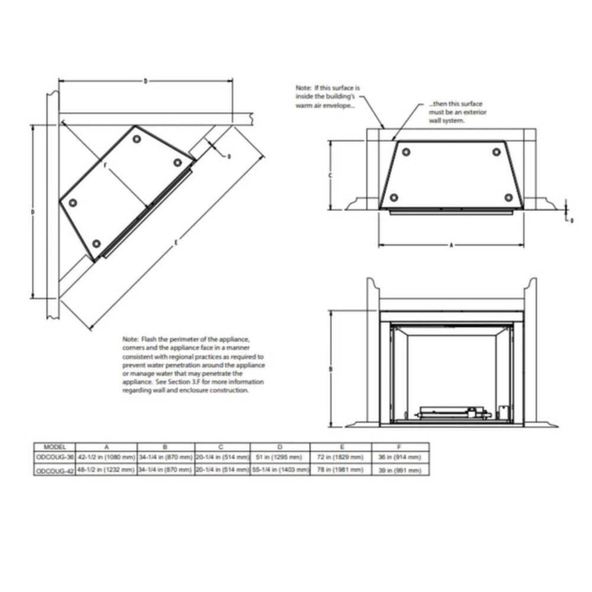 Majestic Courtyard 55K BTU 36-Inch Traditional Outdoor Natural Gas Fireplace (No Refractory) [ODCOUG-36NR]