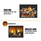 Majestic Biltmore 50-Inch Herringbone Pattern Open Wood-Burning Fireplace [SB100HB]