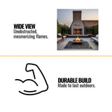 Majestic Cottagewood 42-Inch Gray Refractory Outdoor Wood-Burning Fireplace [ODCTGWD-42/H]