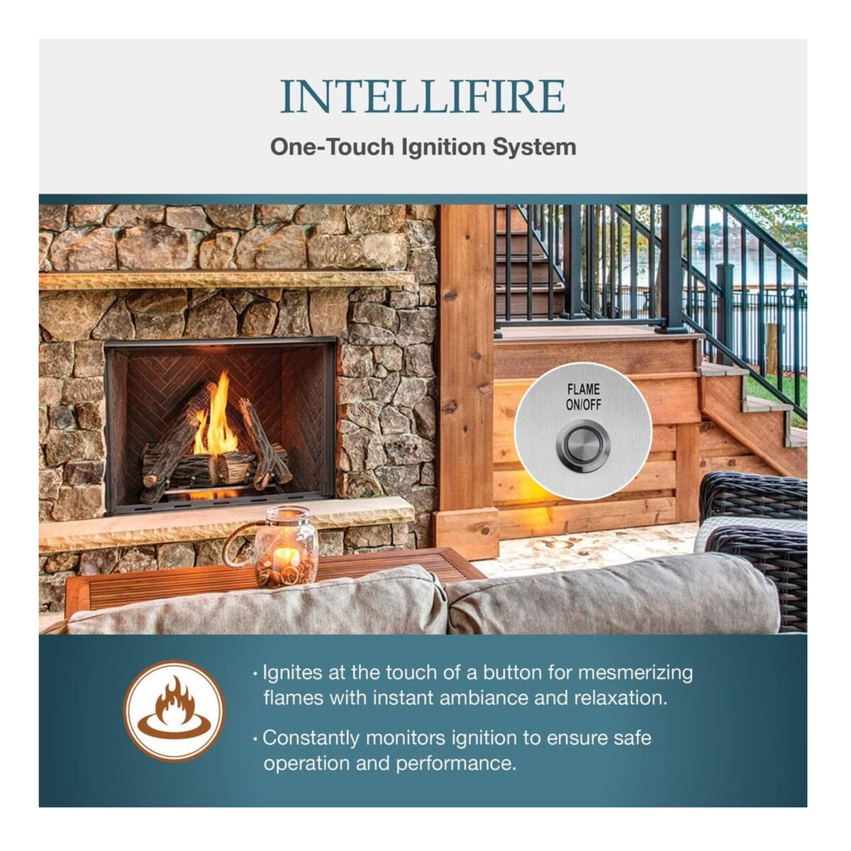Majestic Courtyard 55K BTU 36-Inch Traditional Outdoor Natural Gas Fireplace (No Refractory) [ODCOUG-36NR]