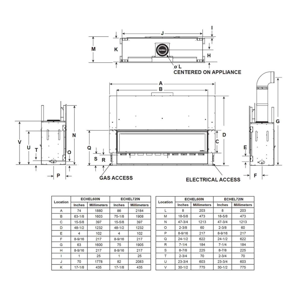 Majestic Echelon II 60-Inch Linear Direct Vent Fireplace [ECHEL60IN-C]