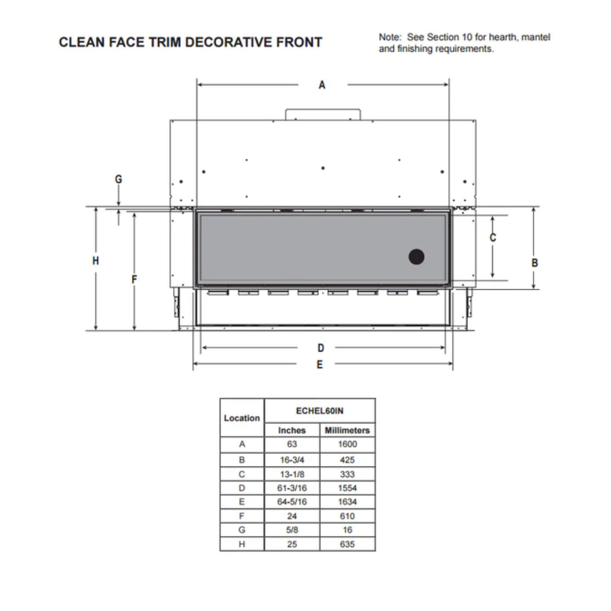 Majestic Echelon II 60-Inch Linear Direct Vent Fireplace [ECHEL60IN-C]