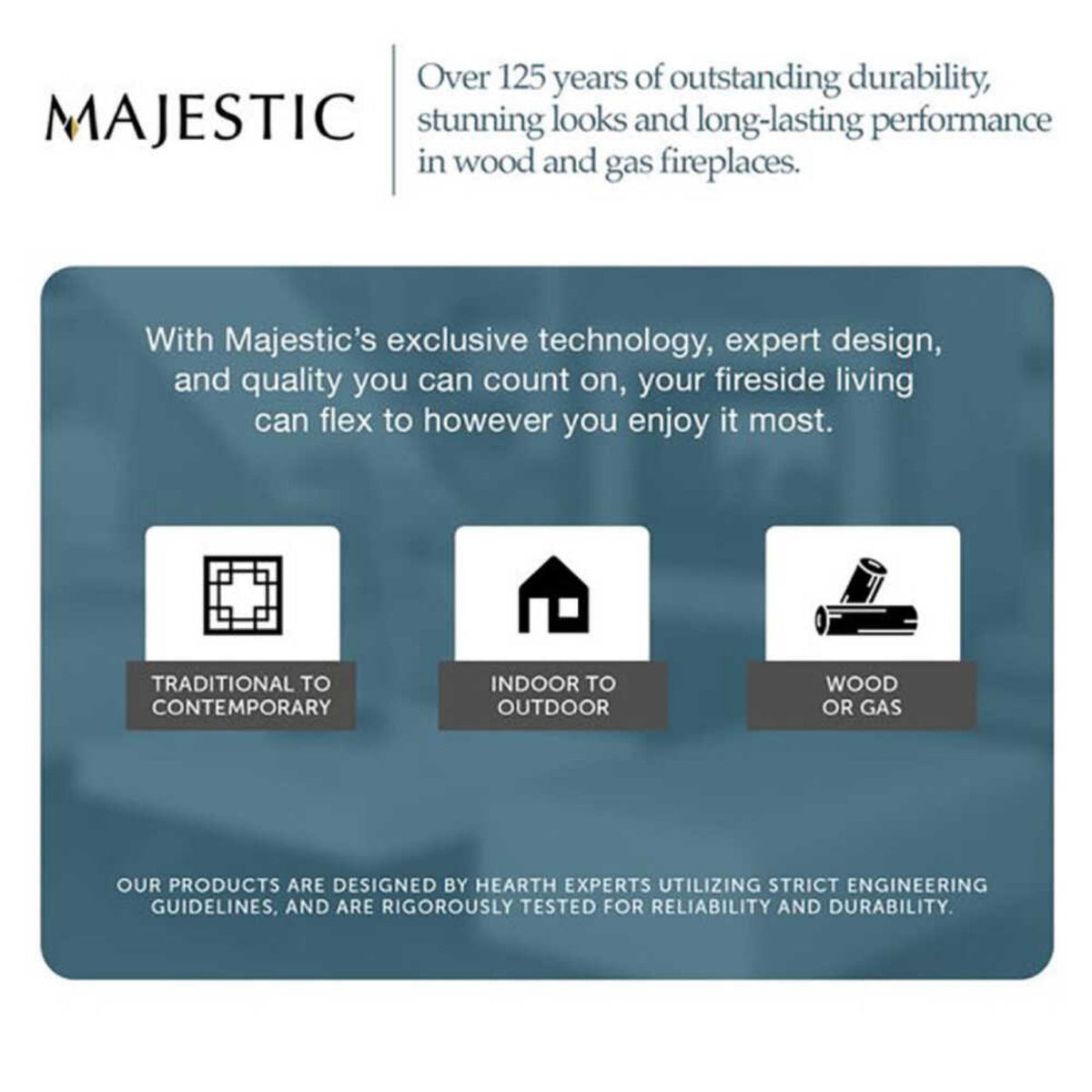 Majestic Meridian 36-Inch Platinum Natural Gas Fireplace [MER36PN]