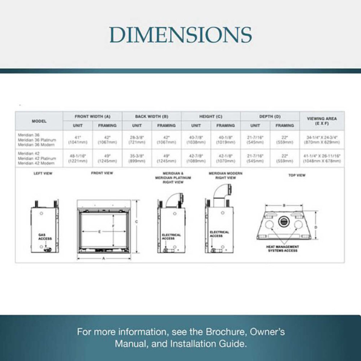Majestic Meridian 36-Inch Platinum Natural Gas Fireplace [MER36PN]