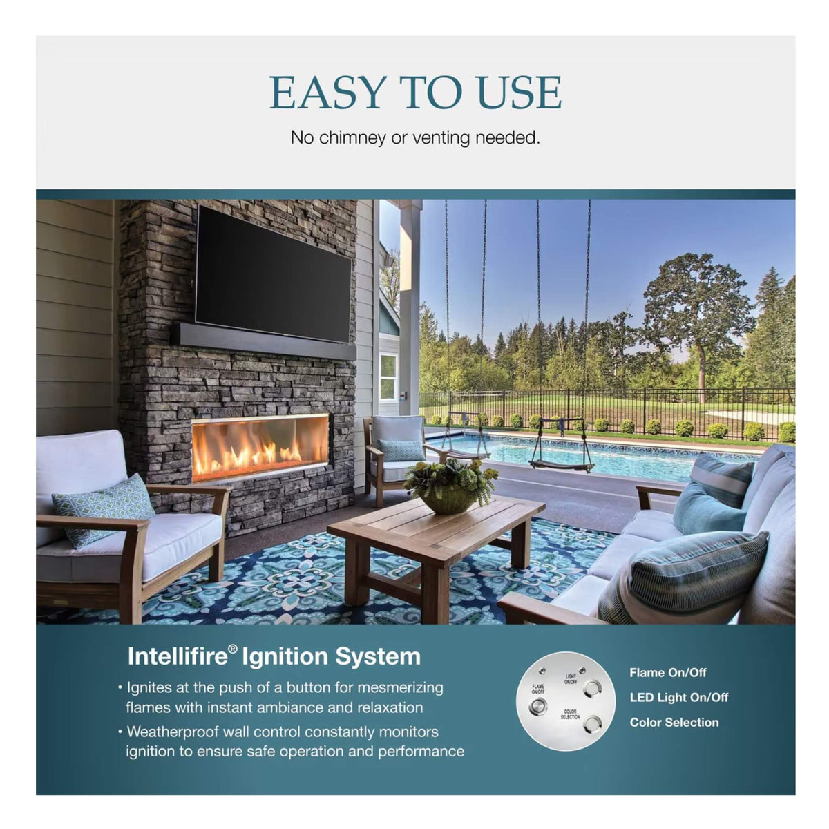 Majestic Lanai 60-Inch Single Sided Linear Outdoor Gas Fireplace [ODLANAIG-60]