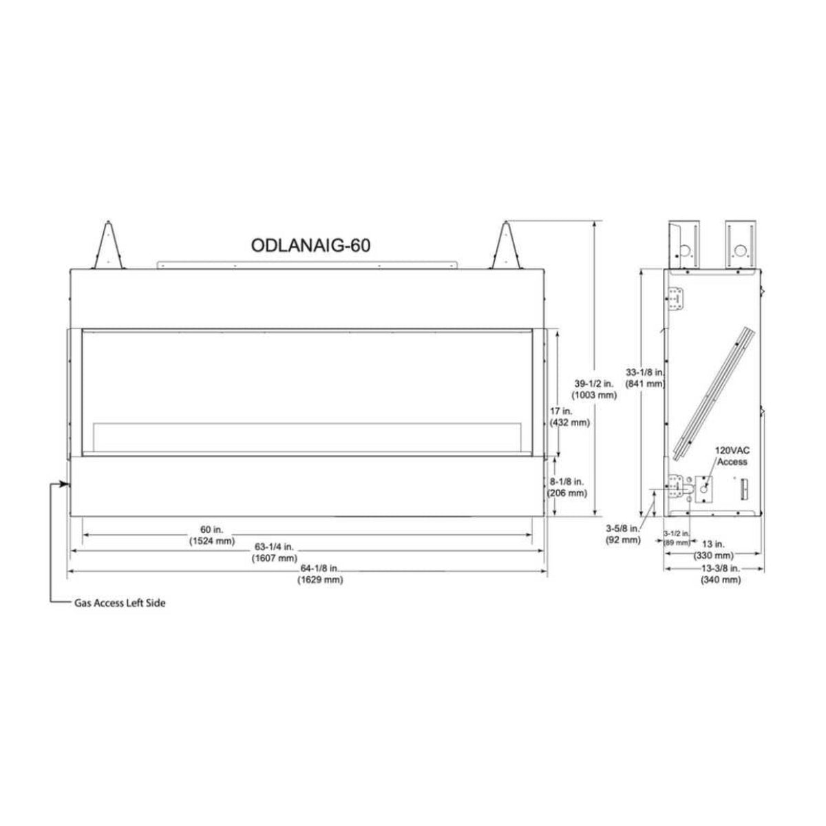 Majestic Lanai 48-Inch Single Sided Linear Outdoor Gas Fireplace [ODLANAIG-48]