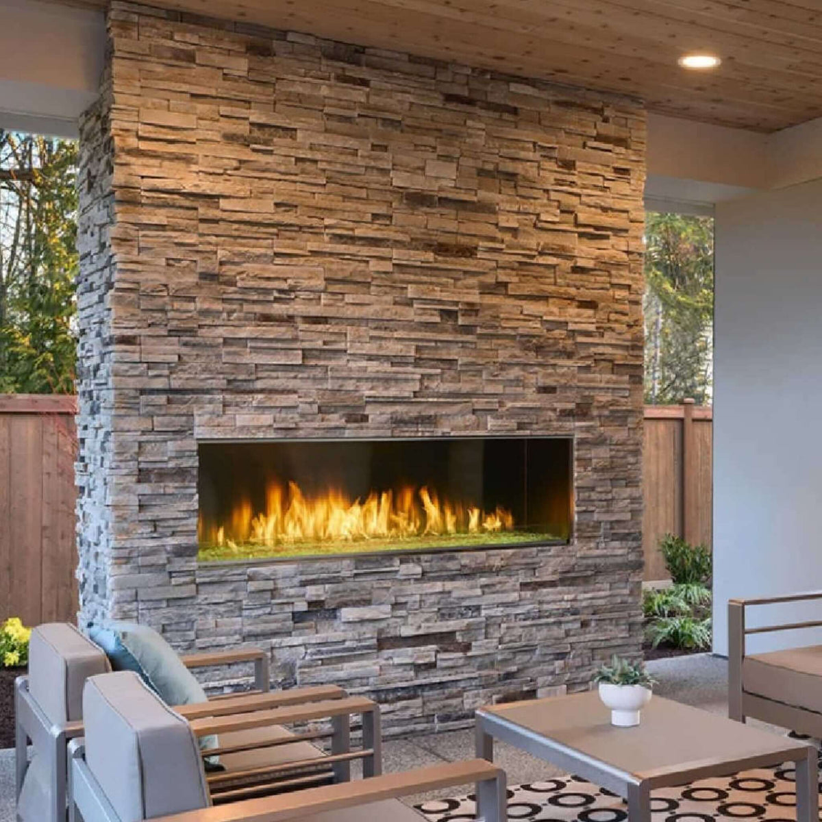 Majestic Lanai 48-Inch Single Sided Linear Outdoor Gas Fireplace [ODLANAIG-48]