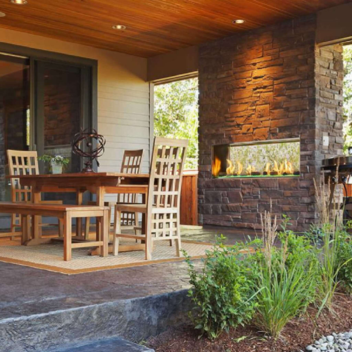 Majestic Lanai 48-Inch Single Sided Linear Outdoor Gas Fireplace [ODLANAIG-48]