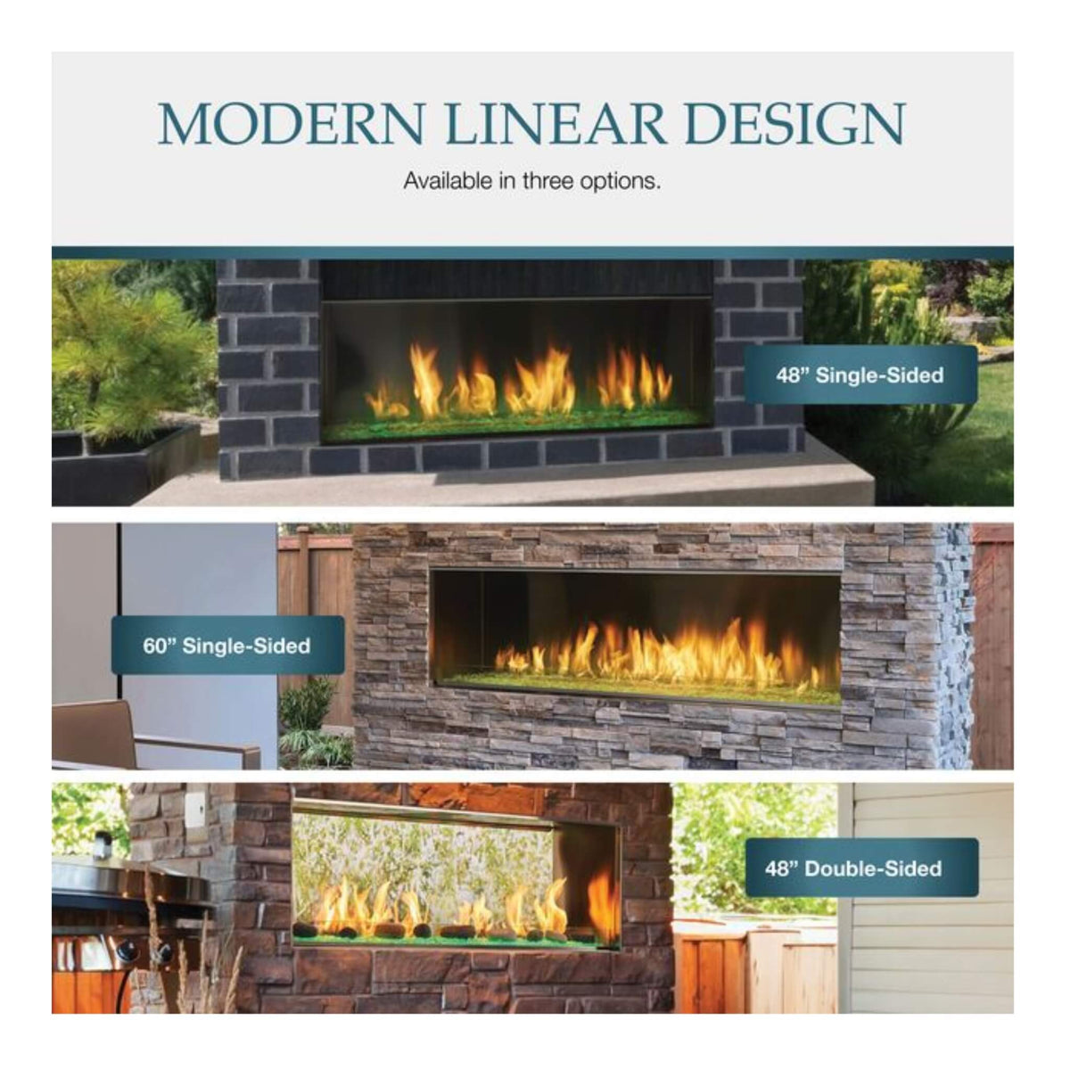 Majestic Lanai 48-Inch Single Sided Linear Outdoor Gas Fireplace [ODLANAIG-48]