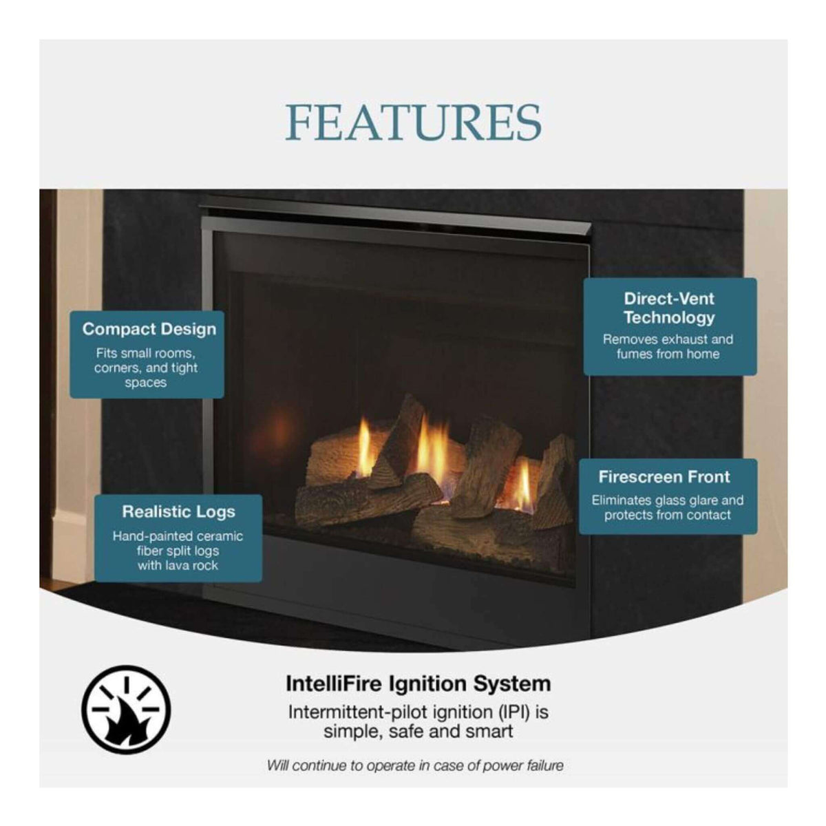 Majestic Mercury 32-Inch Direct Vent Natural Gas Fireplace [MERC32IN]