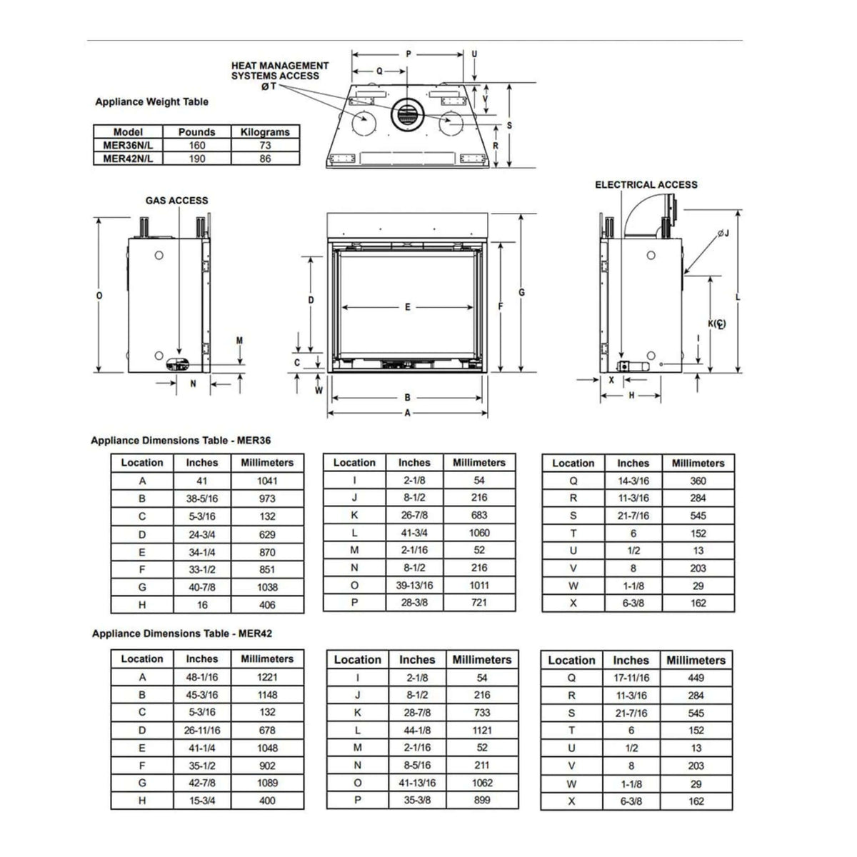 Majestic Meridian 42-Inch Natural Gas Fireplace [MER42N]