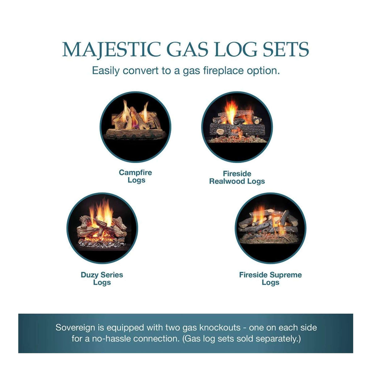 Majestic Sovereign 42-Inch Black Wood Burning Fireplace [SA42R/C]