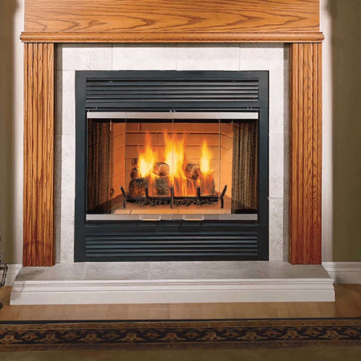 Majestic Sovereign 36-Inch Black Wood Burning Fireplace [SA36R/C]